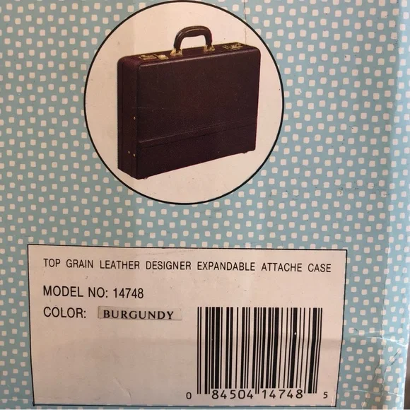 Geoffrey Beene Briefcase Burgundy Leather Luxury Retro Attache Hard sided NWT